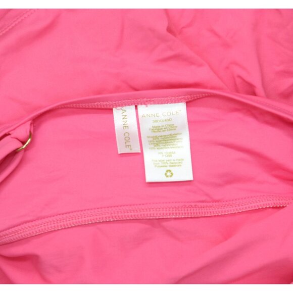 NEW Anne Cole Womens Surplice Underwire Tankini Swim Top Pink Glow 38DD/40D - Picture 4 of 5